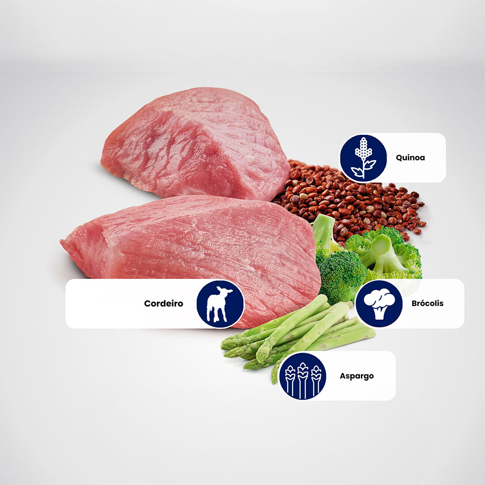 Ração N&D Quinoa Controle de Peso para Cães Adultos de Porte Mini e Pequeno Sabor Cordeiro, Quinoa, Brócolis e Aspargo