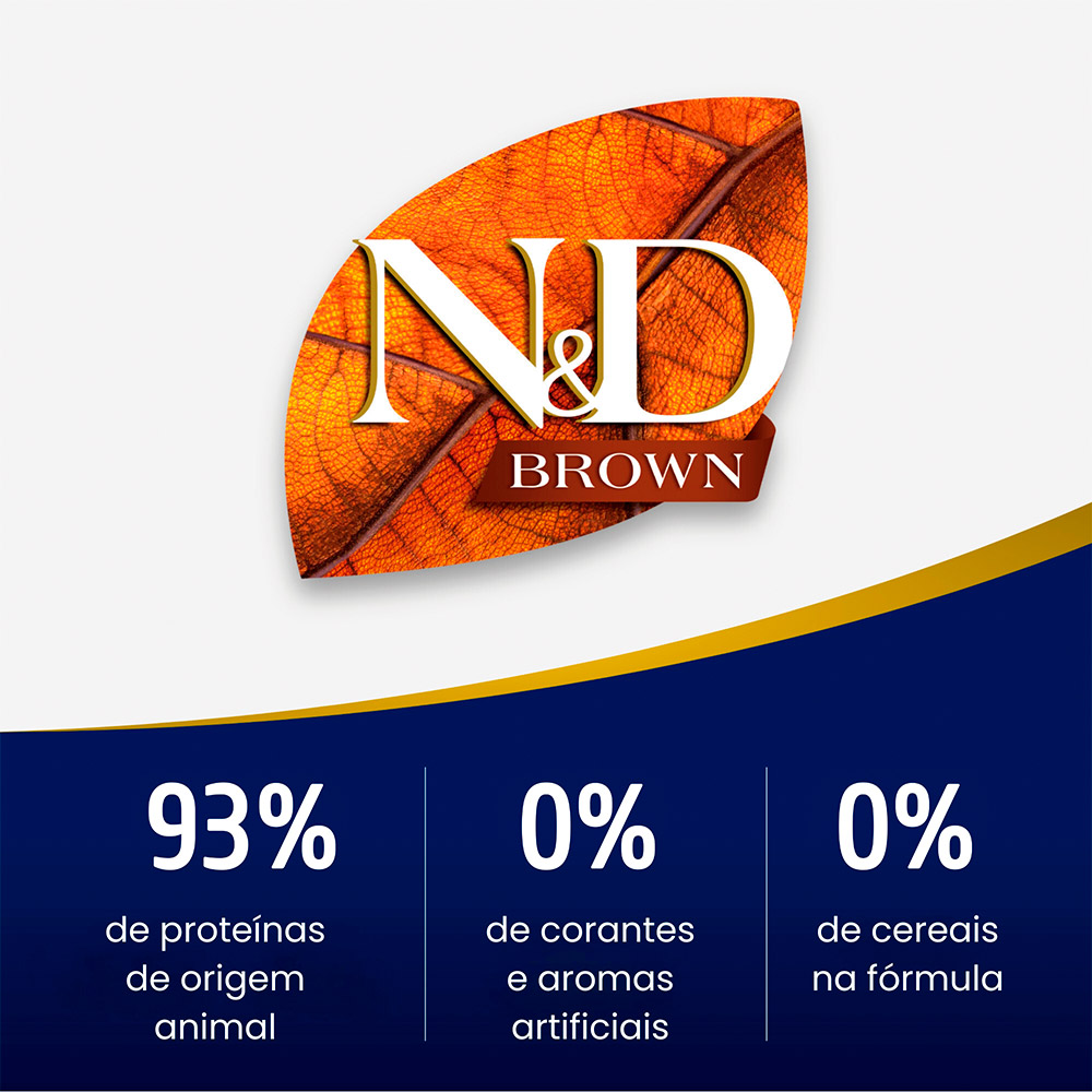 Ração Farmina N&D Brown para Cães Adultos de Porte Mini Sabor Cordeiro, Spirulina e Cenoura 2 kg