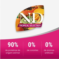 Ração Farmina N&D Tropical Selection para Cães Adultos de Porte Mini e Pequeno Sabor Frango, Cereais e Frutas Tropicais
