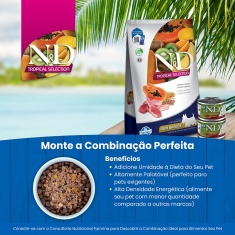 Ração Farmina N&D Tropical Selection para Cães Adultos de Porte Mini e Pequeno Sabor Cordeiro, Cereais e Frutas Tropicais 2 kg