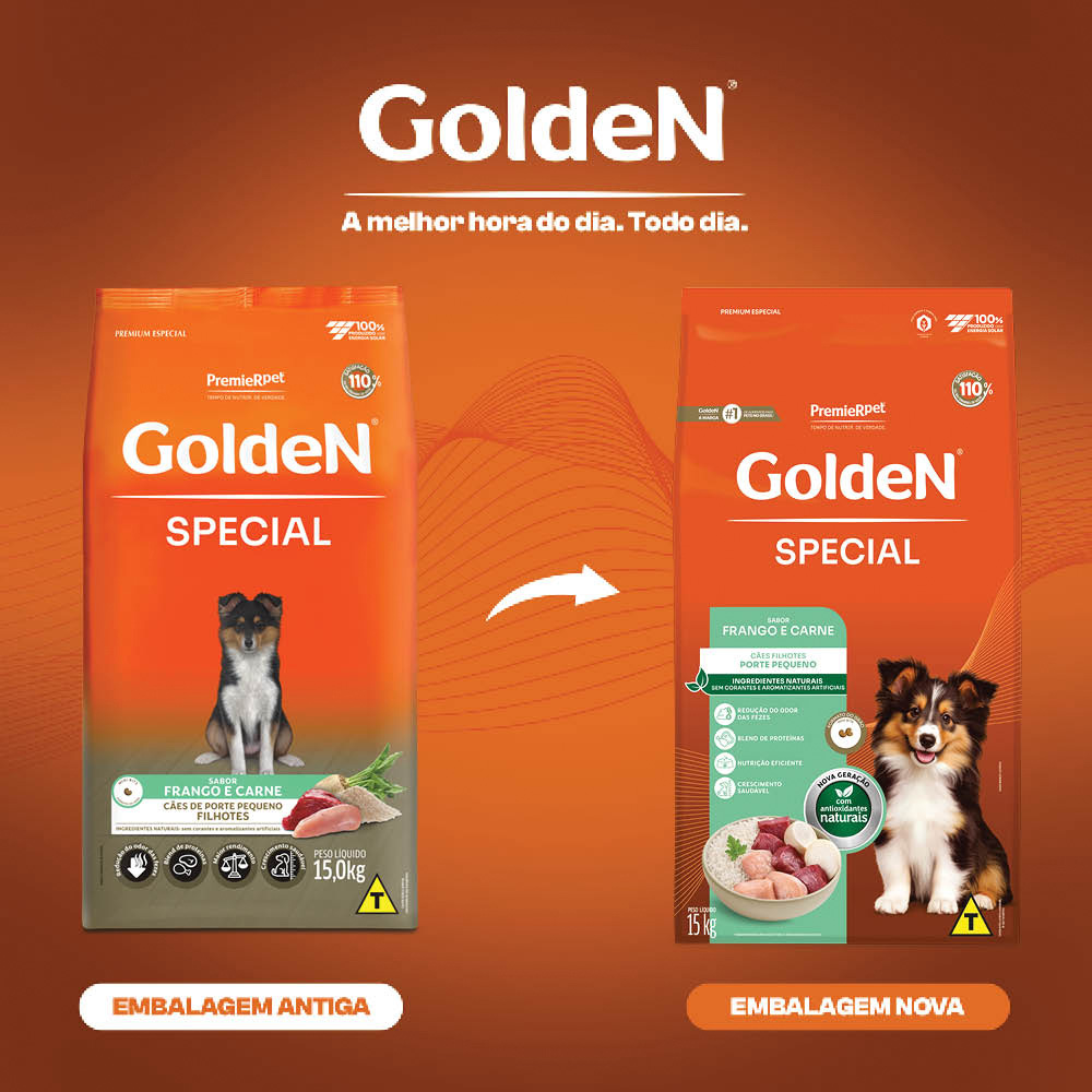 Ração Golden Special para Cães Filhotes de Porte Pequeno Sabor Frango e Carne