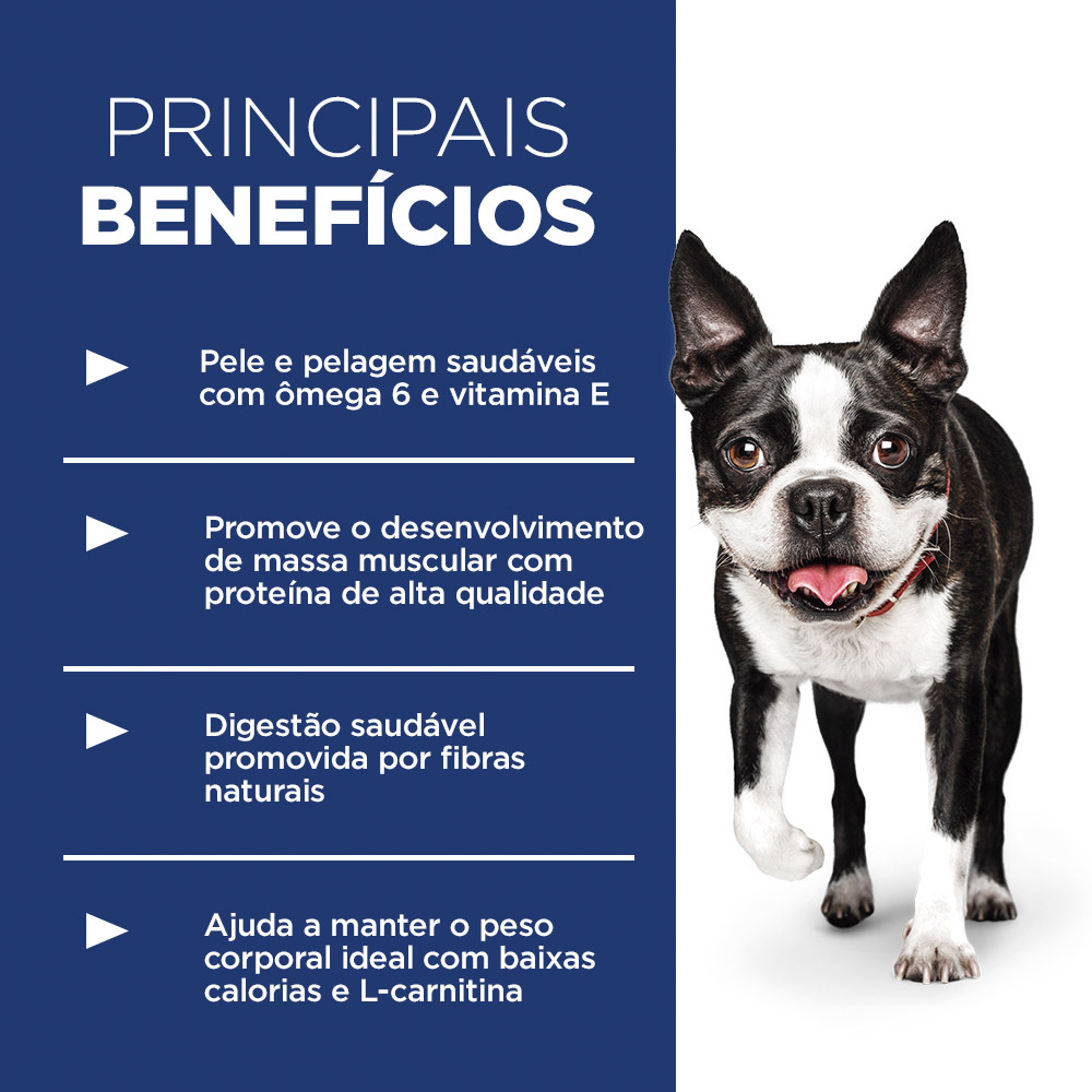 Ração Hill's Science Diet Light com Baixas Calorias Pedaços Pequenos para Cães Adultos Sabor Frango