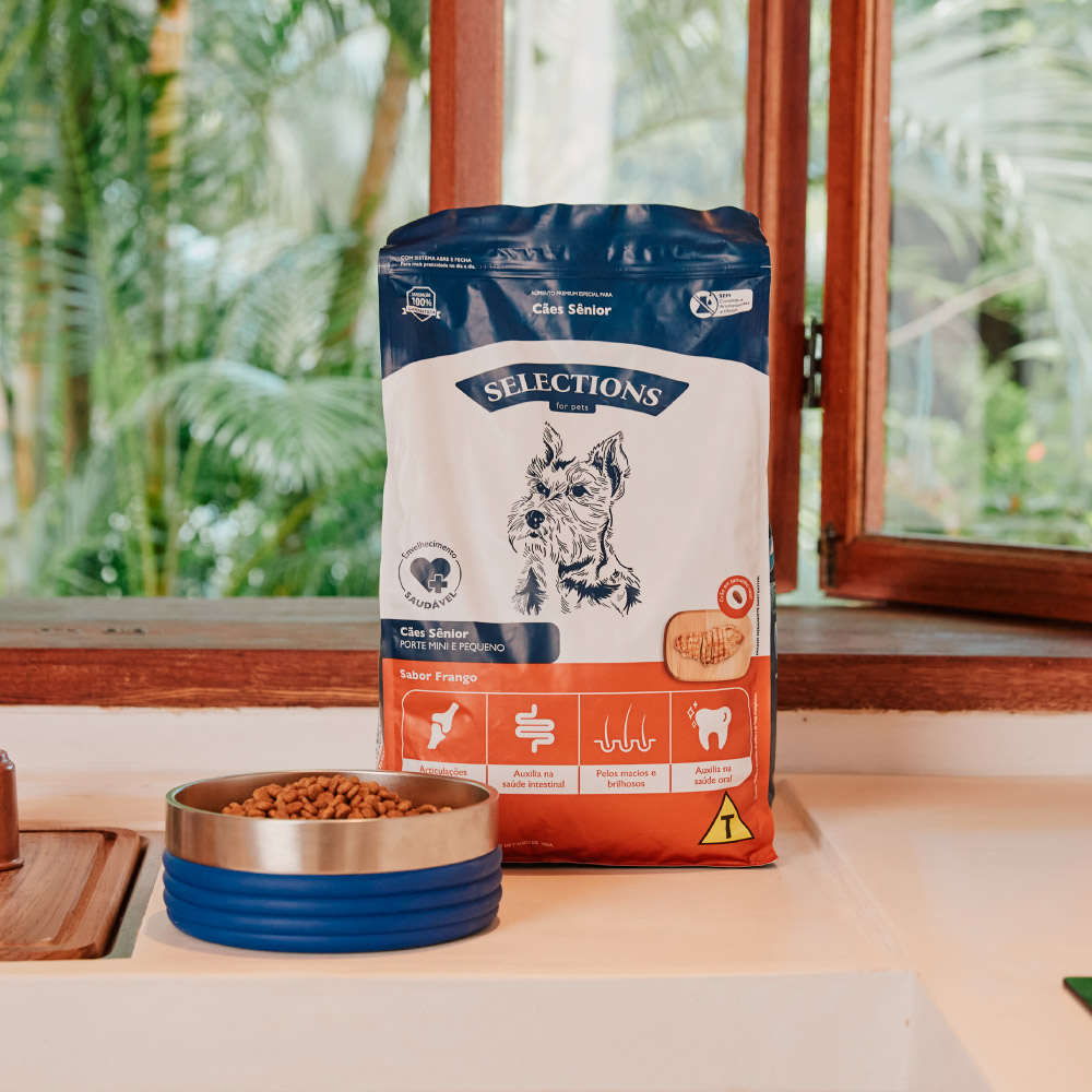 Ração Selections For Pet para Cães Sênior de Porte Mini e Pequeno Sabor Frango 3 kg Ração Selections For Pet para Cães Sênior de Porte Mini e Pequeno Sabor Frango 3 kg