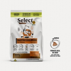Ração Select by Monello Digestão Equilibrada para Cães Adultos de Porte Mini e Pequeno Sabor Salmão, Ervilha e Blueberry