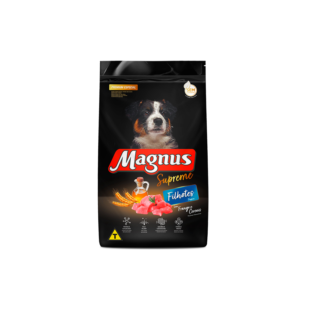 Ração Magnus Supreme para Cães Filhotes Sabor Frango e Cereais
