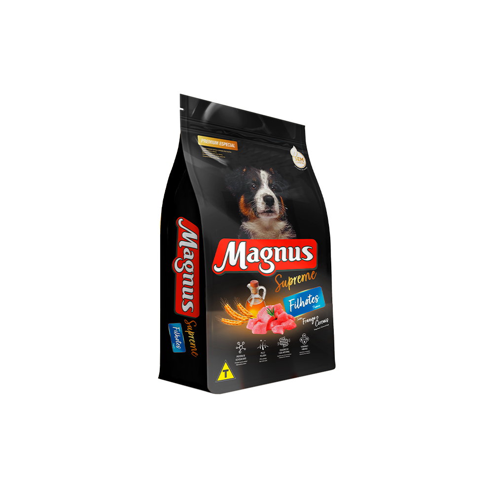 Ração Magnus Supreme para Cães Filhotes Sabor Frango e Cereais
