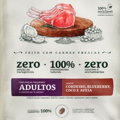 Ração Bionatural Prime para Cães Adultos de Raças Pequenas Sabor Cordeiro, Blueberry, Coco e Aveia