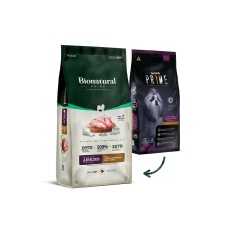 Ração Bionatural Prime para Cães Adultos de Raças Pequenas Sabor Frango, Blueberry, Coco e Aveia