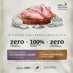 Ração Bionatural Prime para Cães Cadastrados de Raças Pequenas Sabor Frango, Blueberry, Coco e Chia
