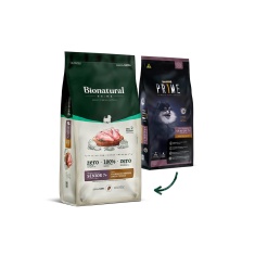 Ração Bionatural Prime para Cães Sênior 7+ de Raças Pequenas Sabor Frango, Blueberry, Coco e Cevada