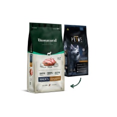 Ração Bionatural Prime para Cães Sênior 7+ de Raças Médias e Grandes Sabor Frango, Blueberry, Coco e Cevada 15 kg