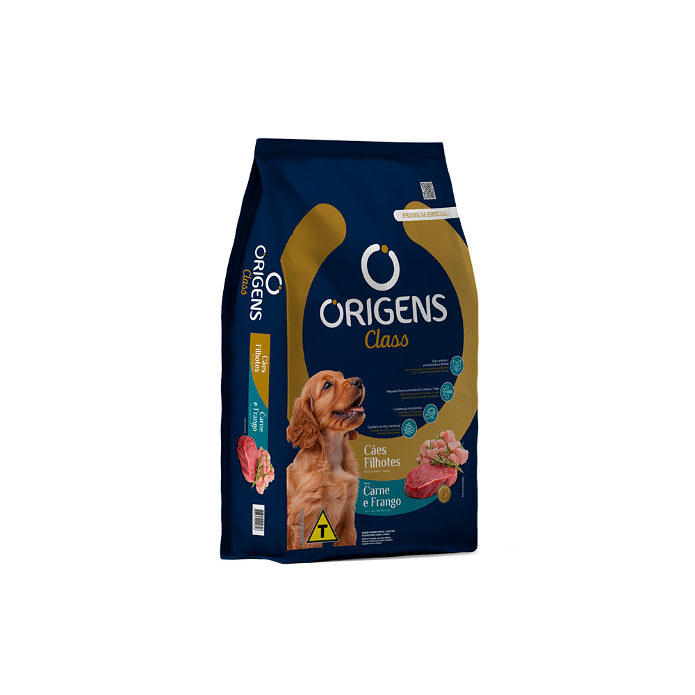 Ração Origens Class para Cães Filhotes Sabor Carne e Frango