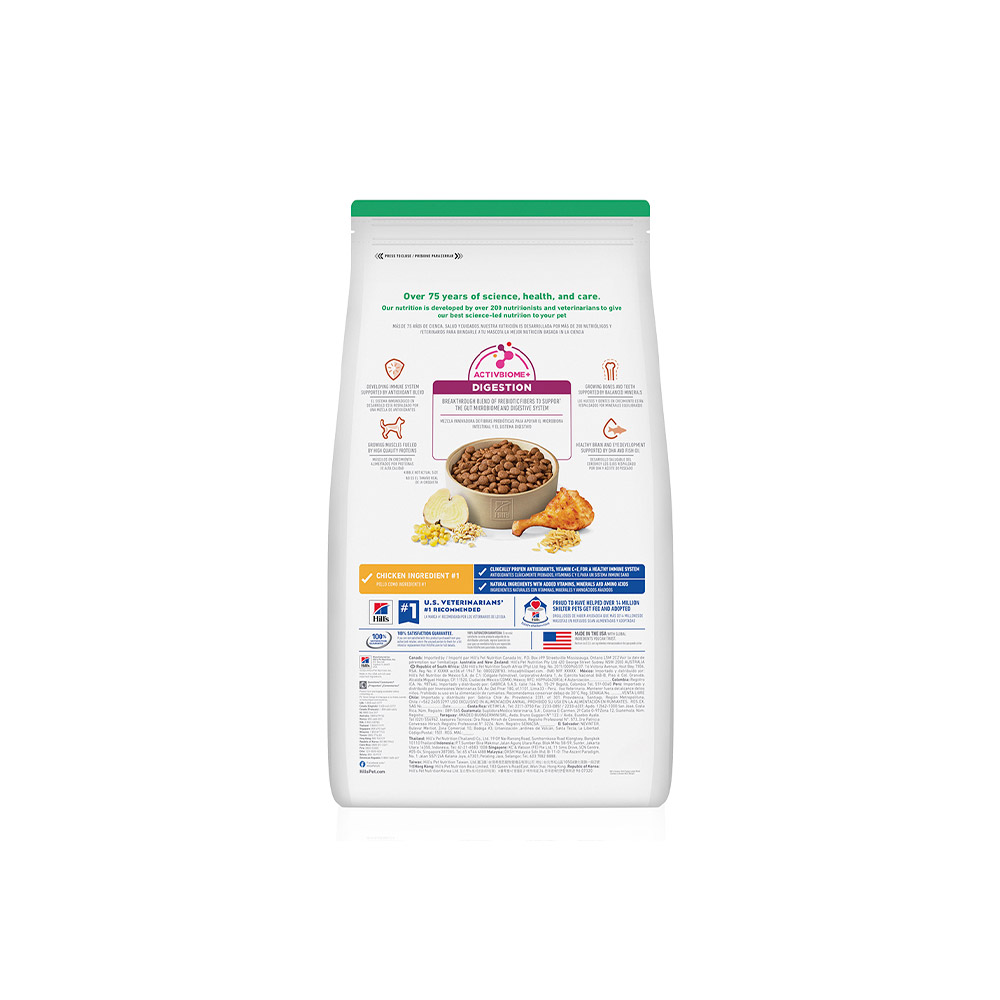 Ração Hill's Science Diet Raças Grandes Sabor Frango para Cães Filhotes 7.03kg