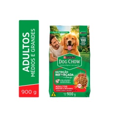 Ração Dog Chow Nutrição Reforçada para Cães Adultos de Médio e Grande Porte Sabor Carne, Frango e Arroz 900 g
