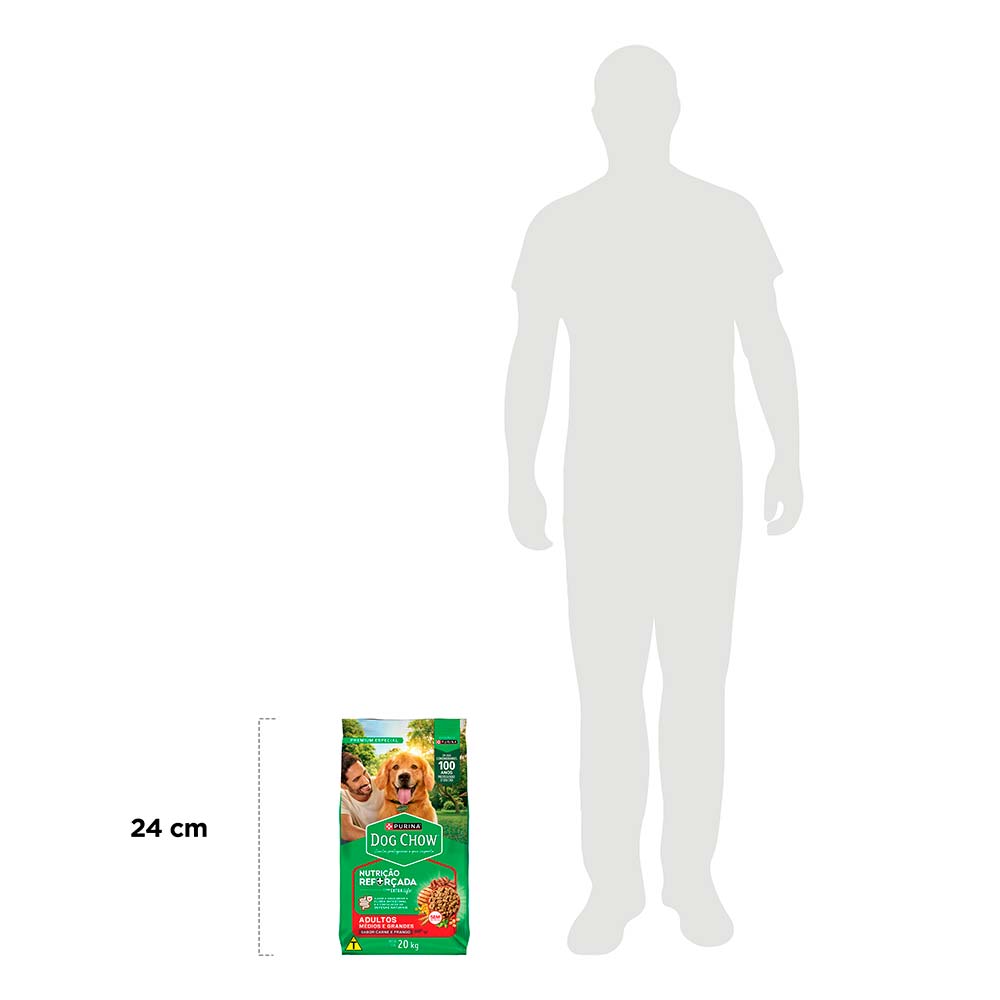 Ração Dog Chow para Cães Adultos de Raças Médias e Grandes Sabor Carne, Frango e Arroz 2,5 kg