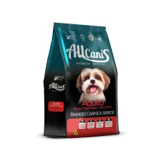 Ração Allcanis para Cães Adultos de Raças Pequenas Sabor Frango, Carne e Arroz