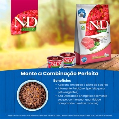 Ração Farmina N&D Quinoa Controle de Peso para Cães Adultos de Raças Mini e Pequenas Sabor Suíno, Quinoa, Brócolis e Aspargo 7 kg