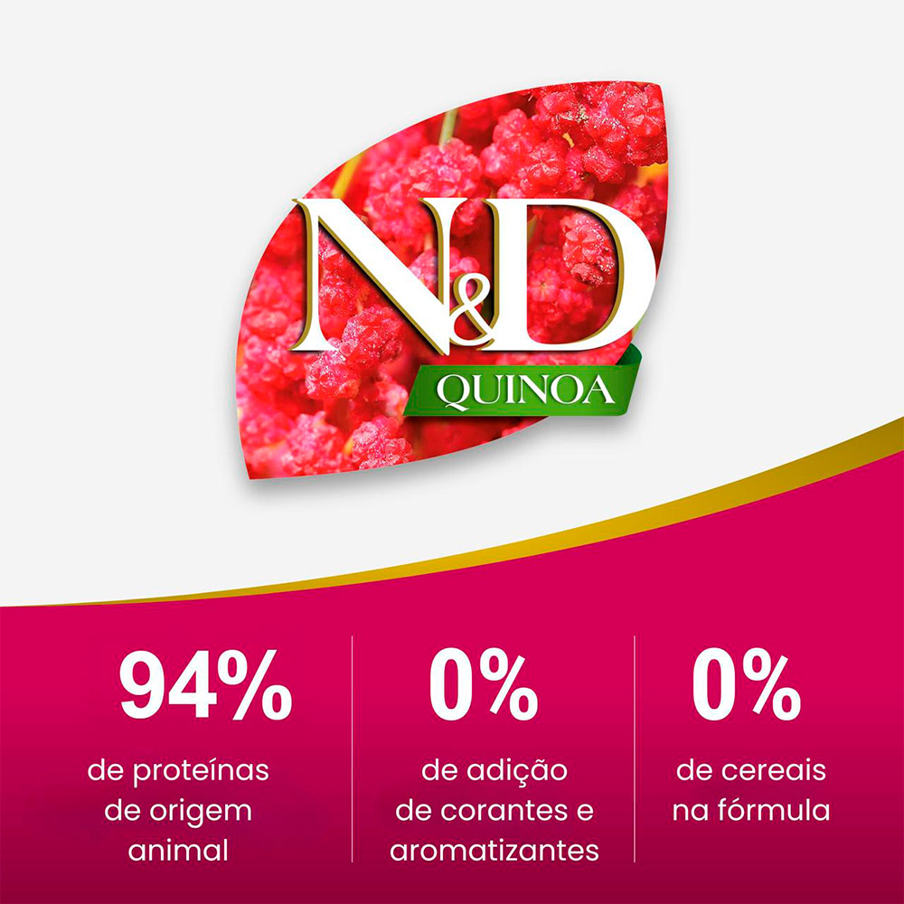Ração Farmina N&D Quinoa Controle de Peso para Cães Adultos de Raças Médias e Grandes Sabor Suíno, Quinoa, Brócolis e Aspargo 10,1kg
