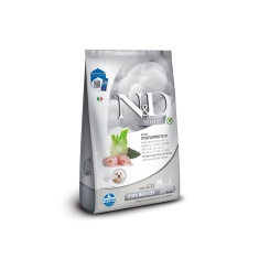 N&D White para Cães Adultos de Raças Mini e Pequenas Sabor Merluza, Spirulina e Erva Doce 7Kg
