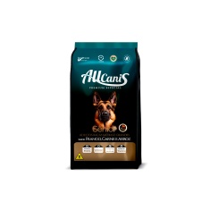 Ração Allcanis para Cães Sênior de Raças Médias e Grandes Sabor Frango, Carne e Arroz