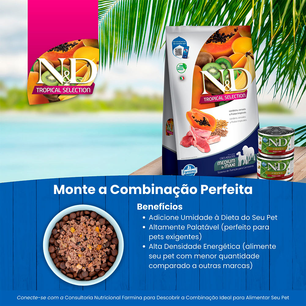 Ração Farmina N&D Tropical Selection para Cães Adultos de Po