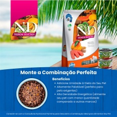 Ração Farmina N&D Tropical Selection para Cães Adultos de Porte Médio e Grande Sabor Salmão, Cereais e Frutas Tropicais