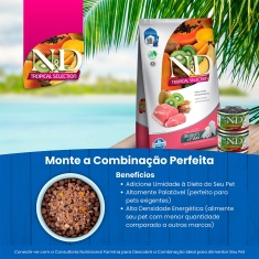 Ração Farmina N&D Tropical Selection para Cães Filhotes de Porte Médio e Grande Sabor Suíno, Cereais e Frutas Tropicais