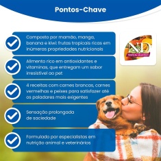 Ração Farmina N&D Tropical Selection para Cães Adultos de Porte Médio e Grande Sabor Frango, Cereais e Frutas Tropicais