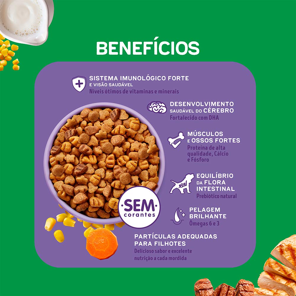 Ração Dog Chow para Cães Filhotes de Raças Pequenas Sabor Frango e Arroz