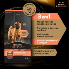 Ração Nestlé Purina Pro Plan Hipoalergênico para Cães Adultos Porte Médio e Grande Sabor Salmão