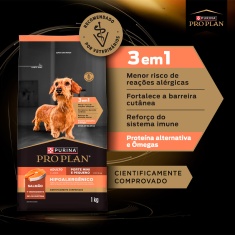 Ração Nestlé Purina Pro Plan Hipoalergênico para Cães Adultos Porte Mini e Pequeno Sabor Salmão