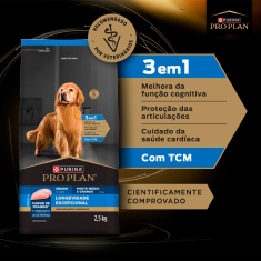 Ração Nestlé Purina Pro Plan Longevidade Excepcional para Cães Sênior de Porte Médio e Grande Sabor Frango