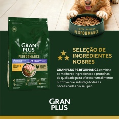 Ração GranPlus Performance para Cães Filhotes de Médio e Grande Porte Sabor Frango e Arroz