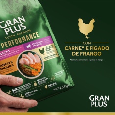 Ração GranPlus Performance para Cães Filhotes de Médio e Grande Porte Sabor Frango e Arroz