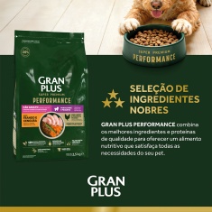 Ração GranPlus Performance para Cães Adultos de Porte Mini e Pequeno Sabor Frango e Cenoura