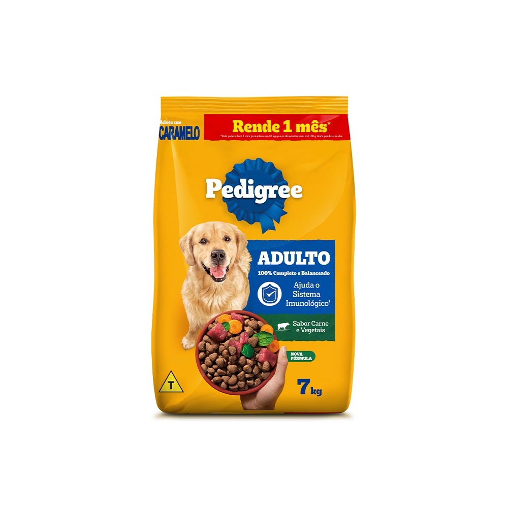 Ração Pedigree Carne e Vegetais Cães Adultos Raças Médias e Grandes