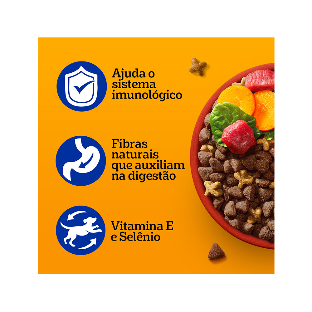 Ração Pedigree Carne e Vegetais Cães Adultos Raças Pequenas e Minis