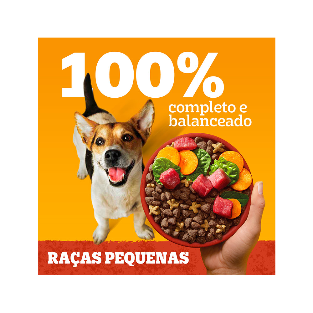 Ração Pedigree Carne e Vegetais Cães Adultos Raças Pequenas e Minis