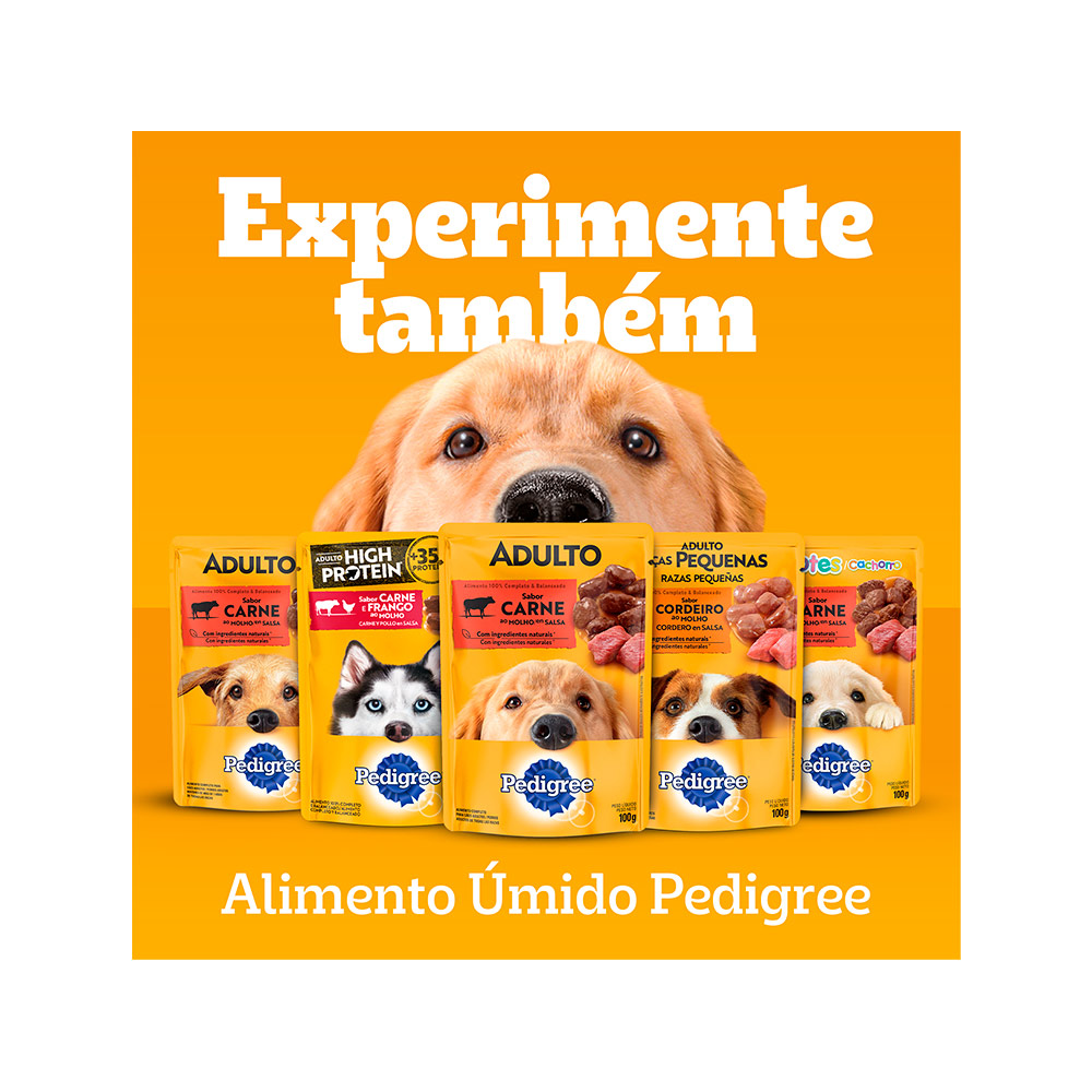 Ração Pedigree Carne e Vegetais Cães Adultos Raças Pequenas e Minis