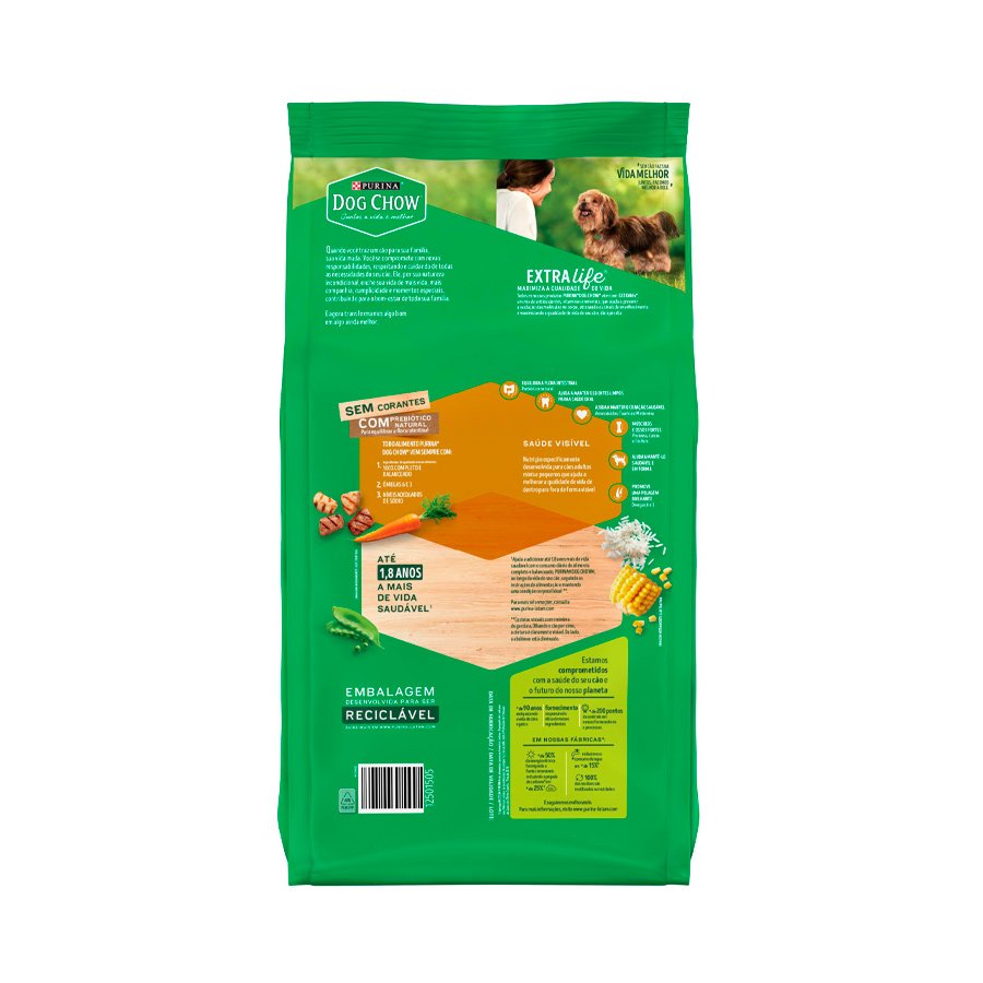 Ração Dog Chow para Cães Adultos de Raças Pequenas Sabor Carne, Frango e Arroz