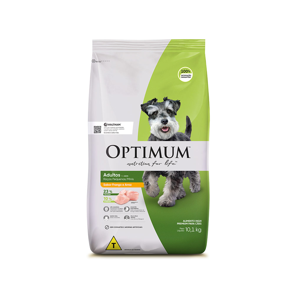 Ração Optimum para Cães Adultos Raças Pequenas e Minis Sabor Frango e Arroz
