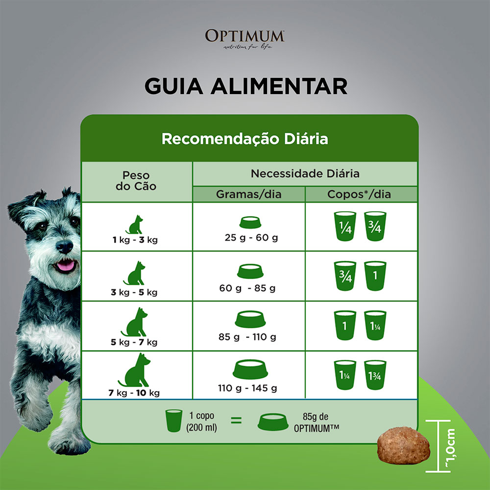 Ração Optimum para Cães Adultos Raças Pequenas e Minis Sabor Frango e Arroz