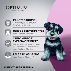 Ração Optimum para Cães Filhotes Raças Pequenas e Minis Sabor Frango e Arroz 3kg