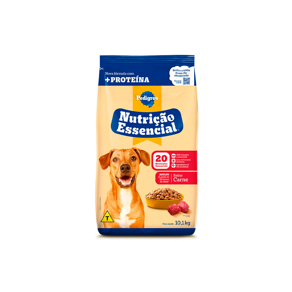 Ração Pedigree Nutrição Essencial Carne para Cães Adultos