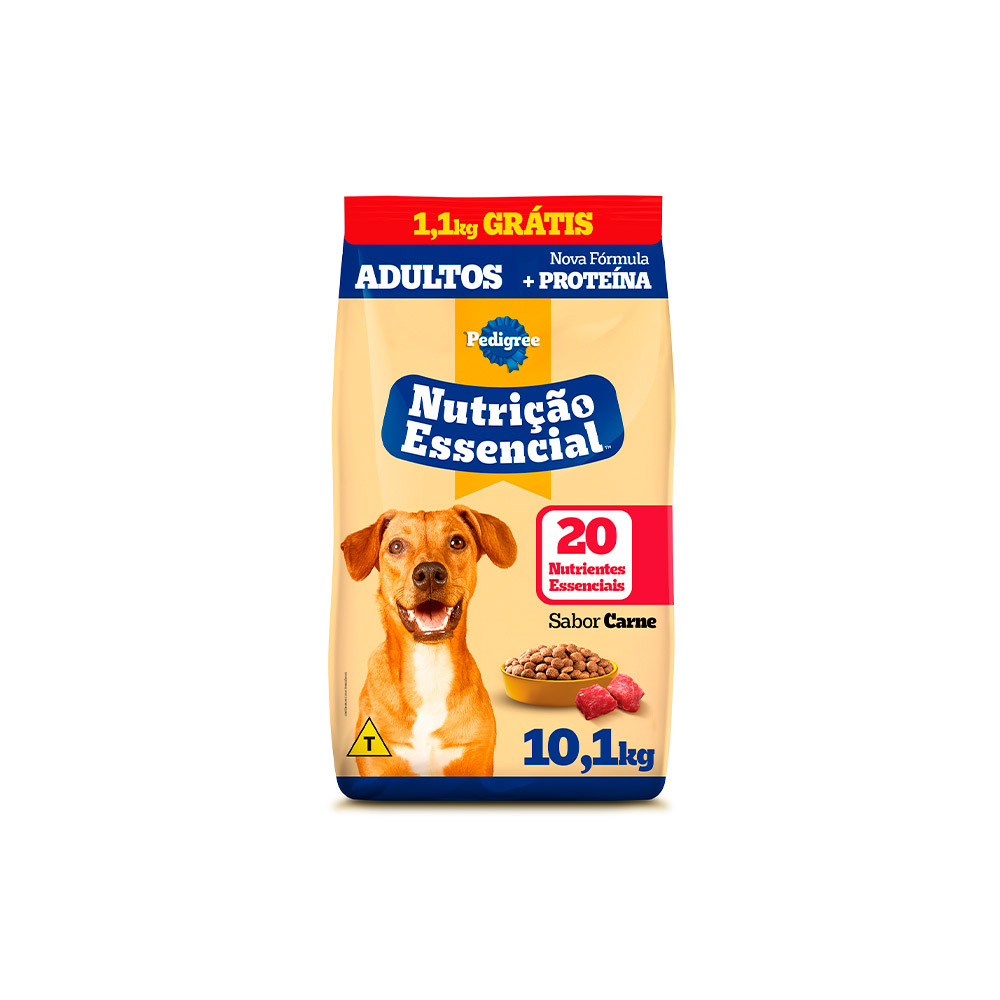 Ração Pedigree Nutrição Essencial Carne para Cães Adultos