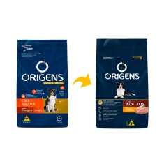 Ração Origens para Cães Adultos sabor Frango e Cereais