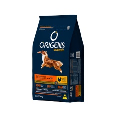 Ração Origens Energy para Cães Adultos Sabor Frango e Cereais 15 kg