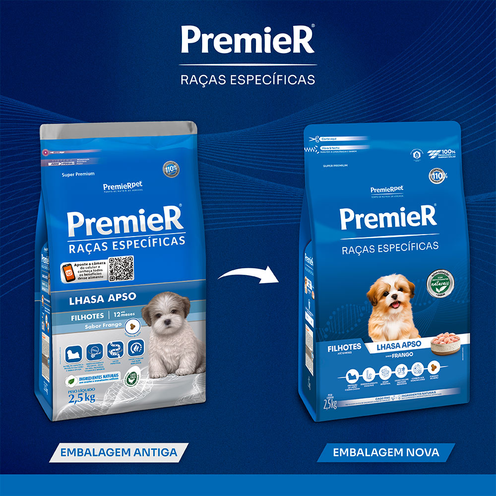 Premier Lhasa Apso Filhote Ração Raças Específicas para Cães