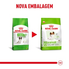 Ração Seca Royal Canin X-Small Adult 8+ para Cães Adultos e Idosos de Porte Miniatura com 8 Anos ou mais