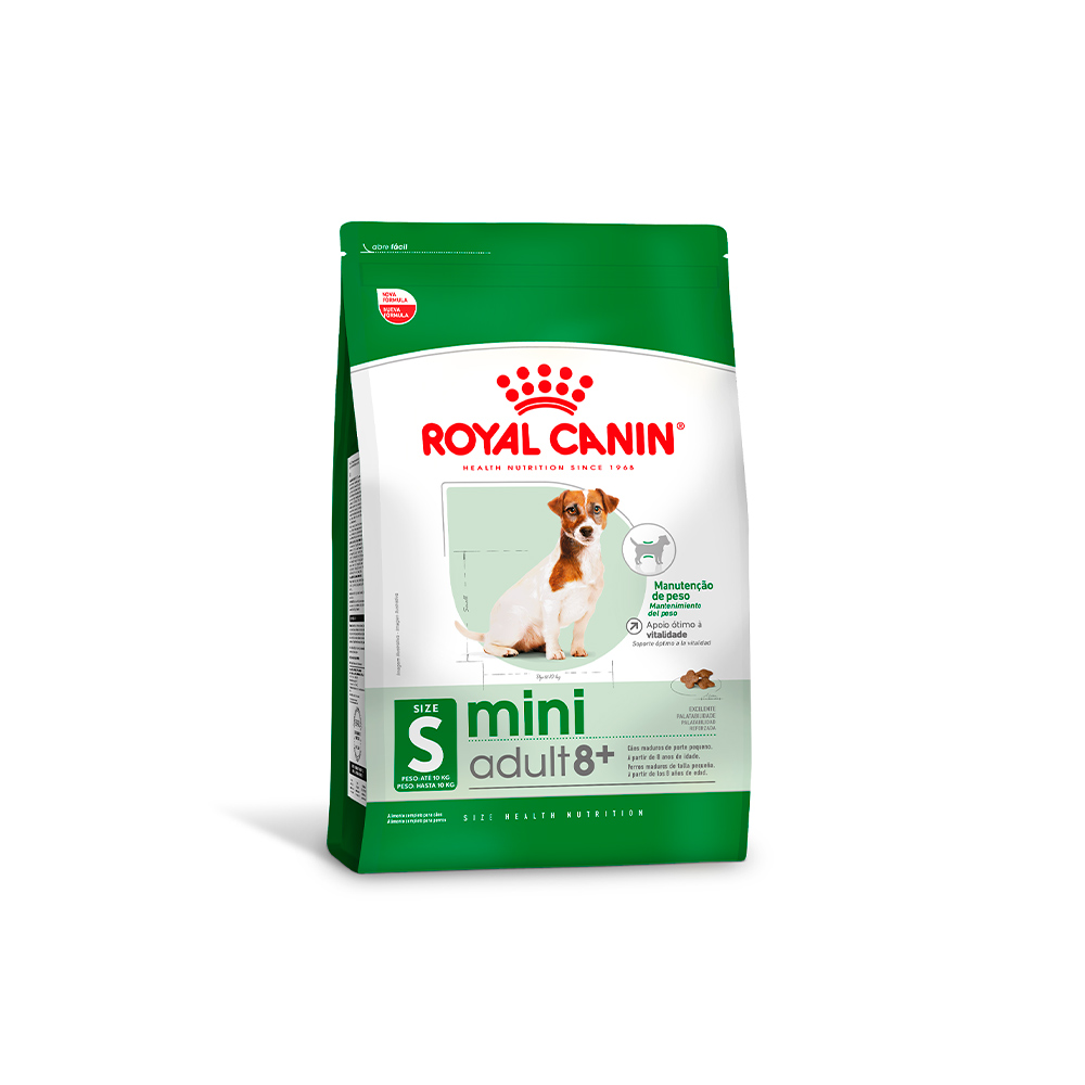Ração Seca Royal Canin Mini Adult 8+ para Cães Adultos de Porte Pequeno com 8 Anos ou mais